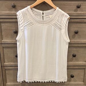 Elegant Cream Sleeveless Anthropologie Top